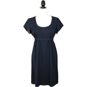 Vintage Navy Blue Eaton Dress Small Short Sleeve Empire Waist NYE Outfit D17